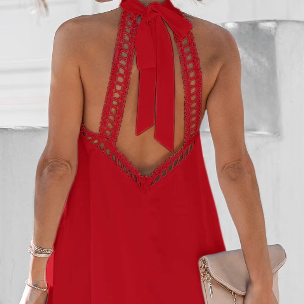 Red Mini Dress Cupshe Large | Flowy Summer Cocktail Date Night